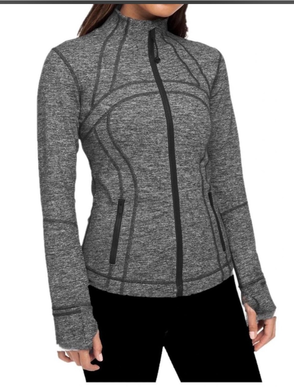 Lululemon Define Heather Gray Zip-Up Athletic Jacket Size 4